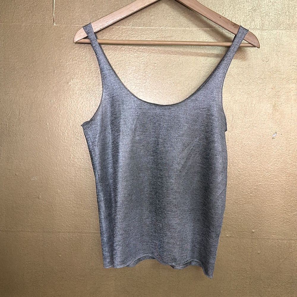 Silver-metallic Tank top medium
